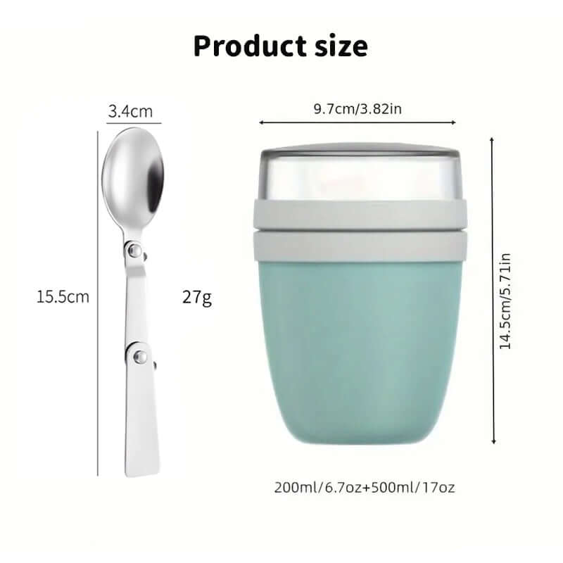 Portable Yogurt Cereal Cups with Lids. Ideal for Overnight Oats, DIY Salads & Parfaits. Great for Breakfast or Lunch eprolo