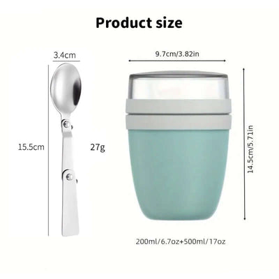Portable Yogurt Cereal Cups with Lids. Ideal for Overnight Oats, DIY Salads & Parfaits. Great for Breakfast or Lunch eprolo