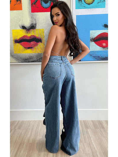 Casual Love Twist Jeans For Women Dropshipman