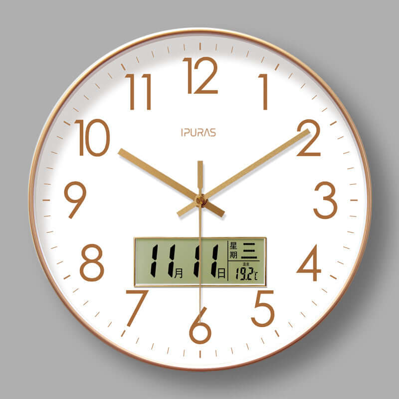 2025 New 10/12/14 - inch Electronic Calendar Wall Clock. Monitors temp & humidity. Dual - display. Mute. Quartz movement. eprolo
