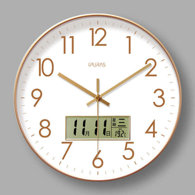 2025 New 10/12/14 - inch Electronic Calendar Wall Clock. Monitors temp & humidity. Dual - display. Mute. Quartz movement. eprolo
