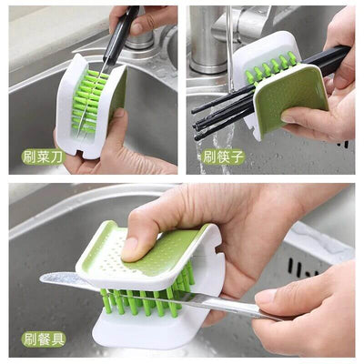 U-Shaped Cleaning Brush Knife And Fork Brush Chopstick Brush Cutlery Brush Can Be Opened And Closed Kitchen Supplies Hand Brush eprolo