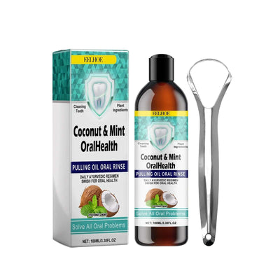 EELHOE   Oral Coconut Oil Mouthwash Removes Stains Beautifies Teeth Freshens Breath Cleans Mouth And Protects Gums eprolo