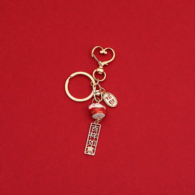 Cute Cartoon Ceramic Lucky Cat Keychain Ring Chain Creative Gift eprolo