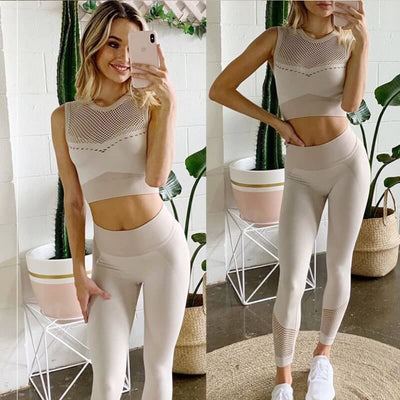 Carry buttock shark knitted seamless hollow out vest fitness eprolo