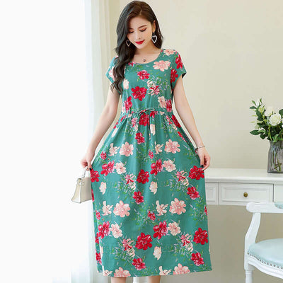 Women's Fashion Casual Cotton Linen Mid-length Dresses eprolo