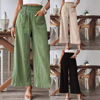Women's Solid Color Casual Straight Pants eprolo
