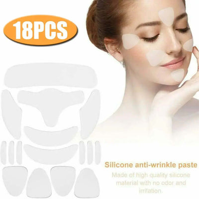 18Pcs Reusable Silicone Face Patch Set Anti Wrinkle Patches For Face Neck Forehead Eye Cheek Chest Pads Beauty Tools eprolo