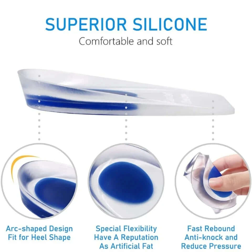 1pair Soft Silicone Gel Lnsoles Men Women TransparentRelieve Foot Pain Heel Lnsoles Foot Massager CareShoe Pad Foot Care Tool eprolo
