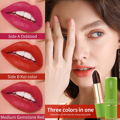 VIBELY Three-color lipstick for richness, moisturizing, non-smearing and non-sticky color-changing lipstick eprolo