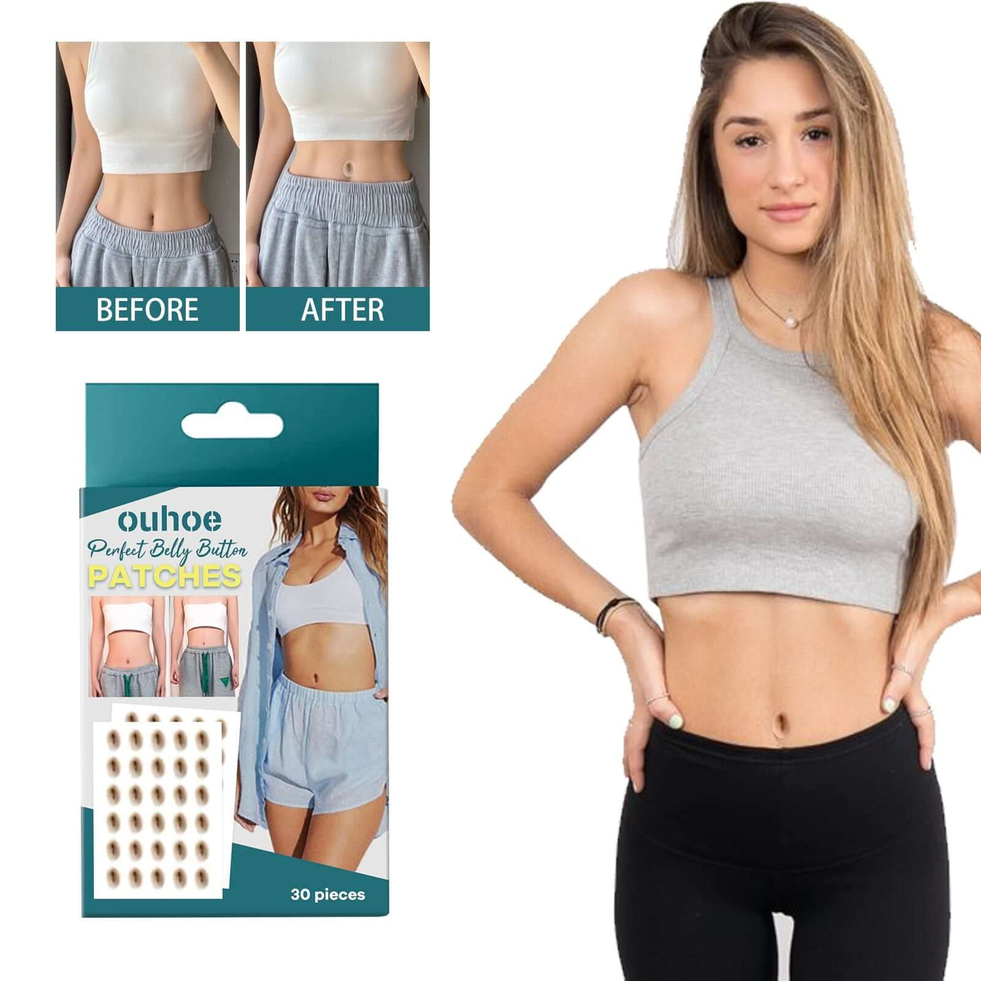Shaped-up Belly Button Sticker, Height Beauty Body Emulates Waterproof Belly Button Sticker eprolo