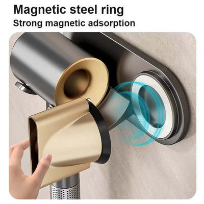 No - drill Magnetic Hair Dryer Wall Mount. Synthetic plastic, for Dyson/Leihen/Kexi. Colors: gray & white eprolo