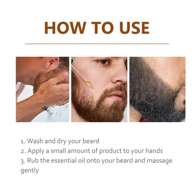 Beard Oil, Men's Facial Sideburns Styling Moisturizing Black Dense Treatment Oil eprolo