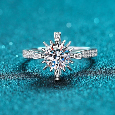 925 Sterling Silver Microset 1 Carat Moissanite Ring eprolo
