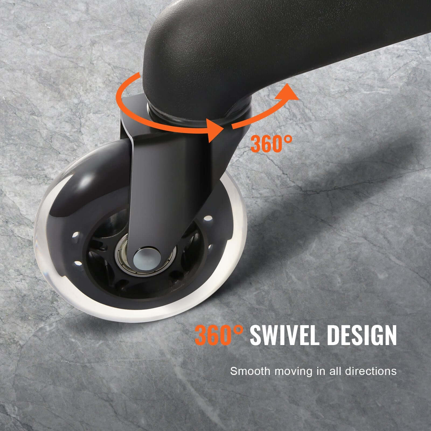 VEVOR heavy-duty caster wheels for office chairs, safe for hardwood and carpet