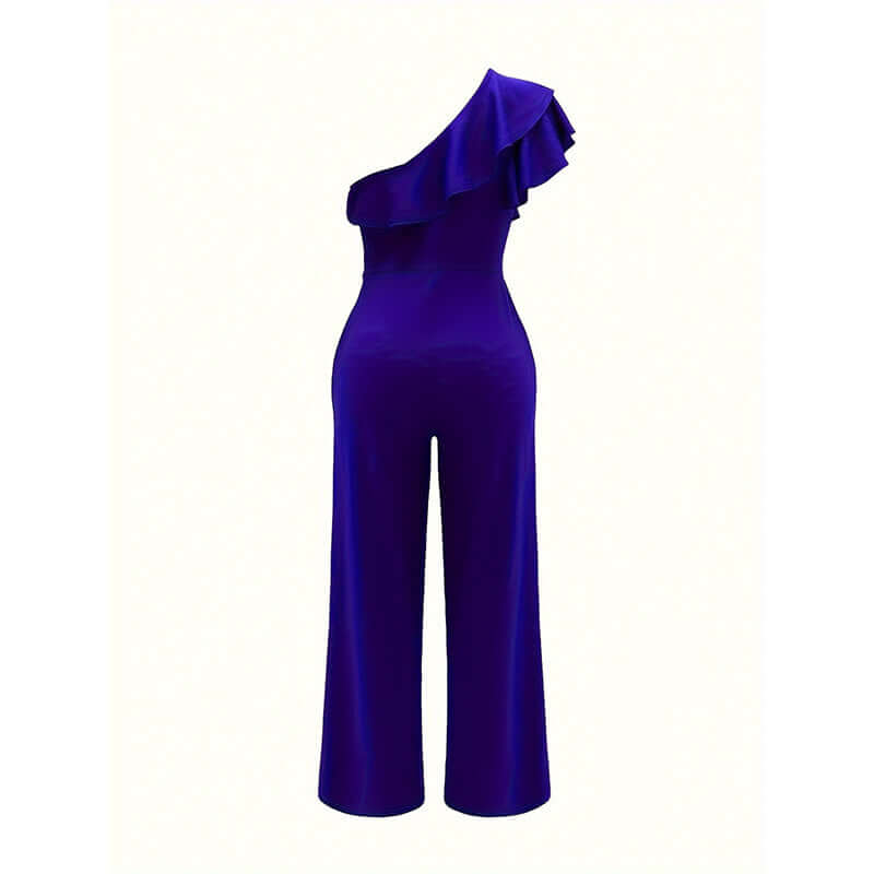Women Summer Dressy Jumpsuits Sleeveless Ruffle One Shoulder Casual Wide Leg Pants Romper eprolo