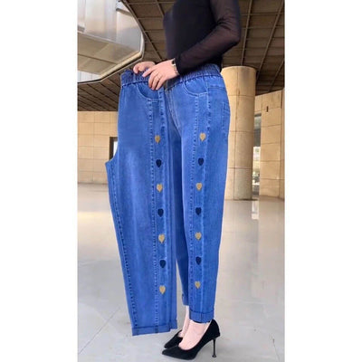 Women's Plus Size Thin High Waist Stretch Jeans Dropshipman