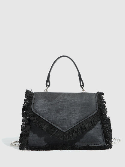 Retro Tassel Bag Denim Blue Mini Crossbody Bag eprolo
