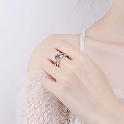 S925 Sterling Silver Moissanite Ring Women eprolo