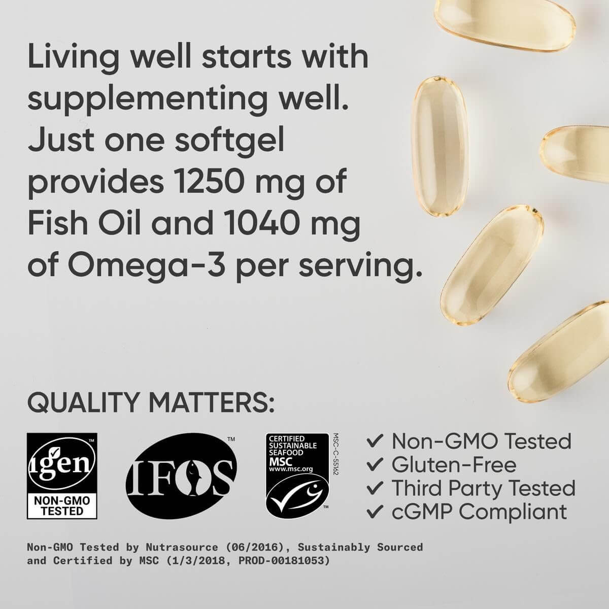 Triple Strength Omega 3 Fish Oil  Burpless Fish Oil Supplement W EPA & DHA Fatty Acids From Single-Source Wild Alaska Pollock 90 Count eprolo