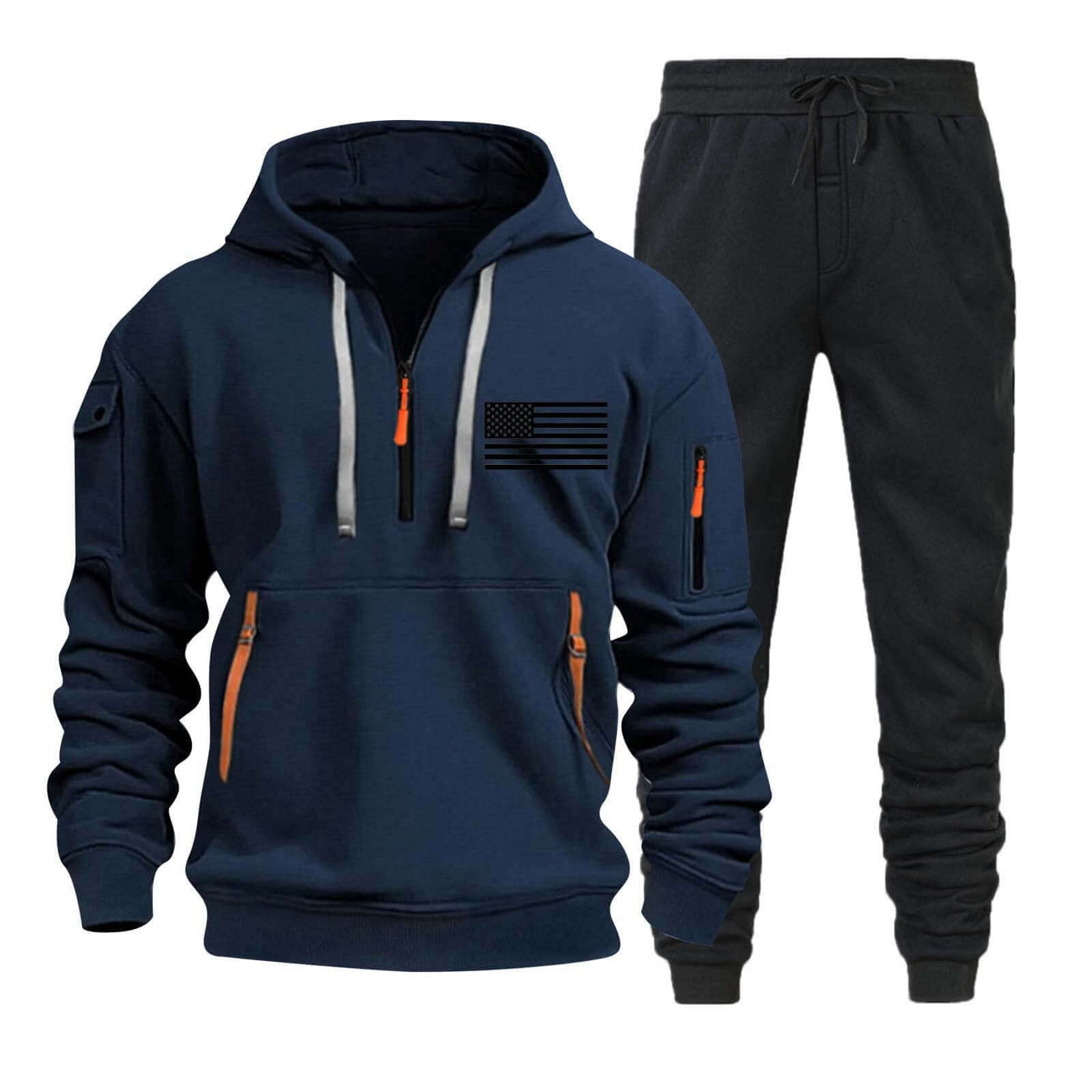 Autumn And Winter Sweater Hoodie Zipper Multi-pocket Pullover Sports Casual Suit eprolo