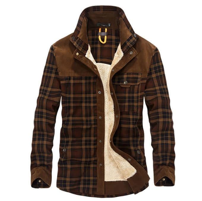 Winter Jacket Men Thicken Warm Fleece Jackets Coats Pure Cotton Plaid Jacket Military Clothes Astrazona
