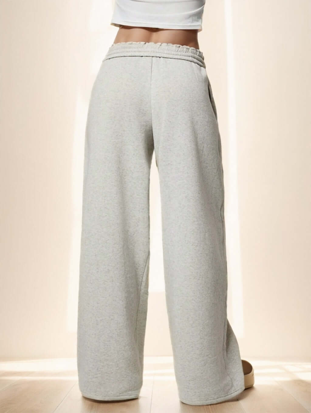 Forever 21 Autumn Winter New Thermal Lined Thick Casual Versatile High Waist Elastic Waist Loose Wide Leg Sweatpants eprolo