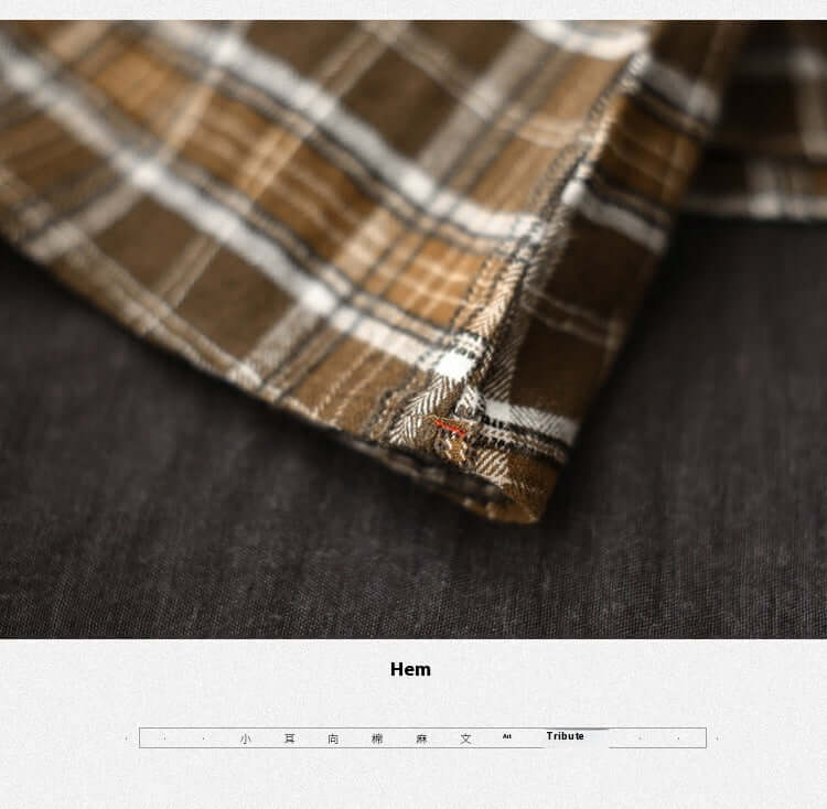 Ancient Coffee Clothing Artistic Brushed Plaid Skirt Retro Loose A- Line eprolo