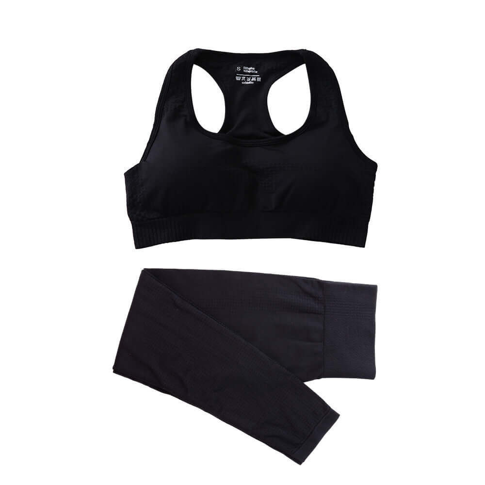 2PCS Seamless Yoga Set Women Tracksuit High Waist Leggings Workout Sportswear Gym Clothing Fitness Crop Top Sports Suits Gym Set eprolo
