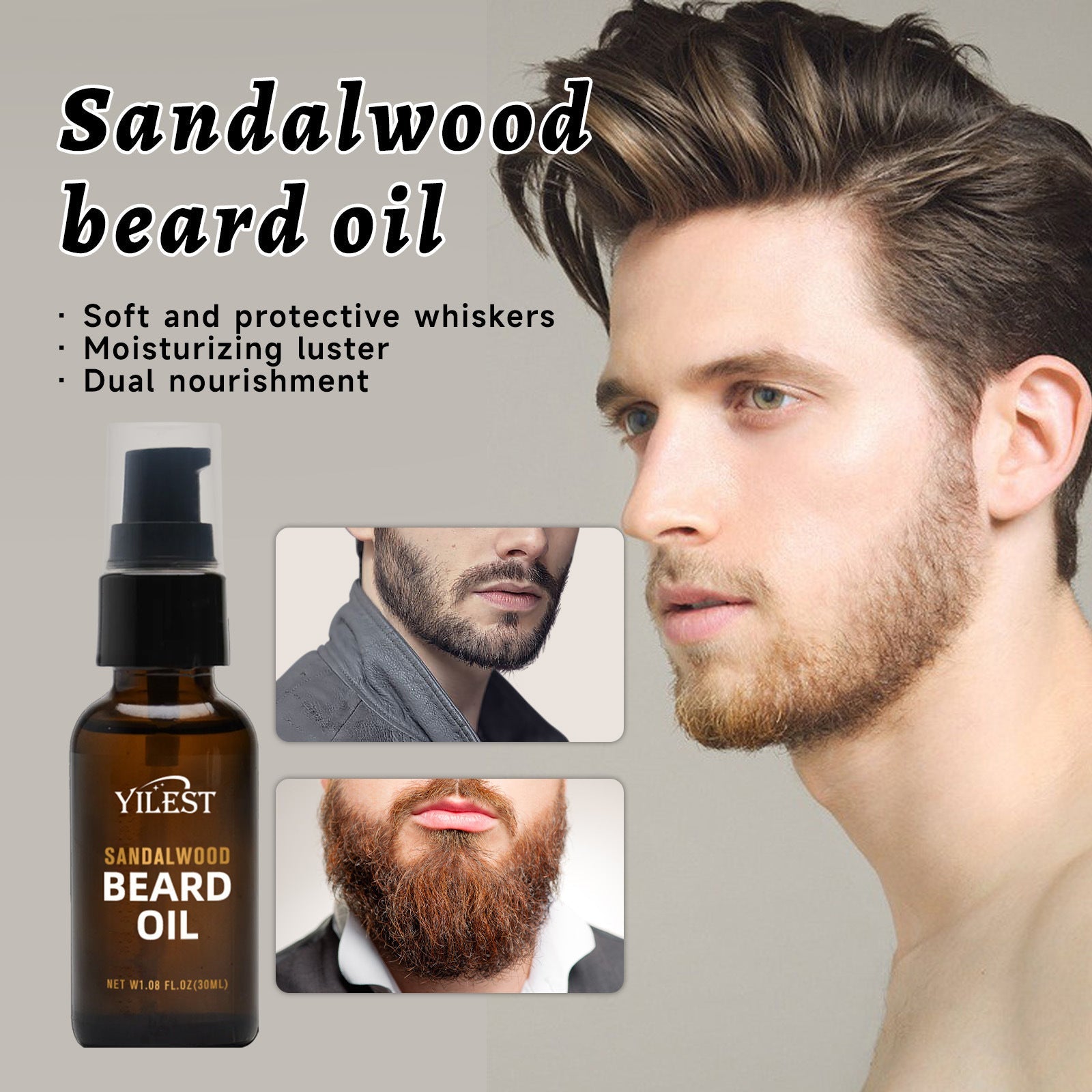 Men's Beard Care 30ml Growth Facial Cleaning eprolo