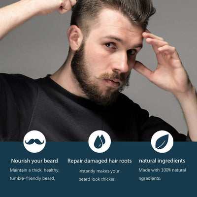 Beard Fuller & Strengthen Serum, Soft And Bright Men's Beard Strong Root Nourishing And Bushy Care Essence eprolo