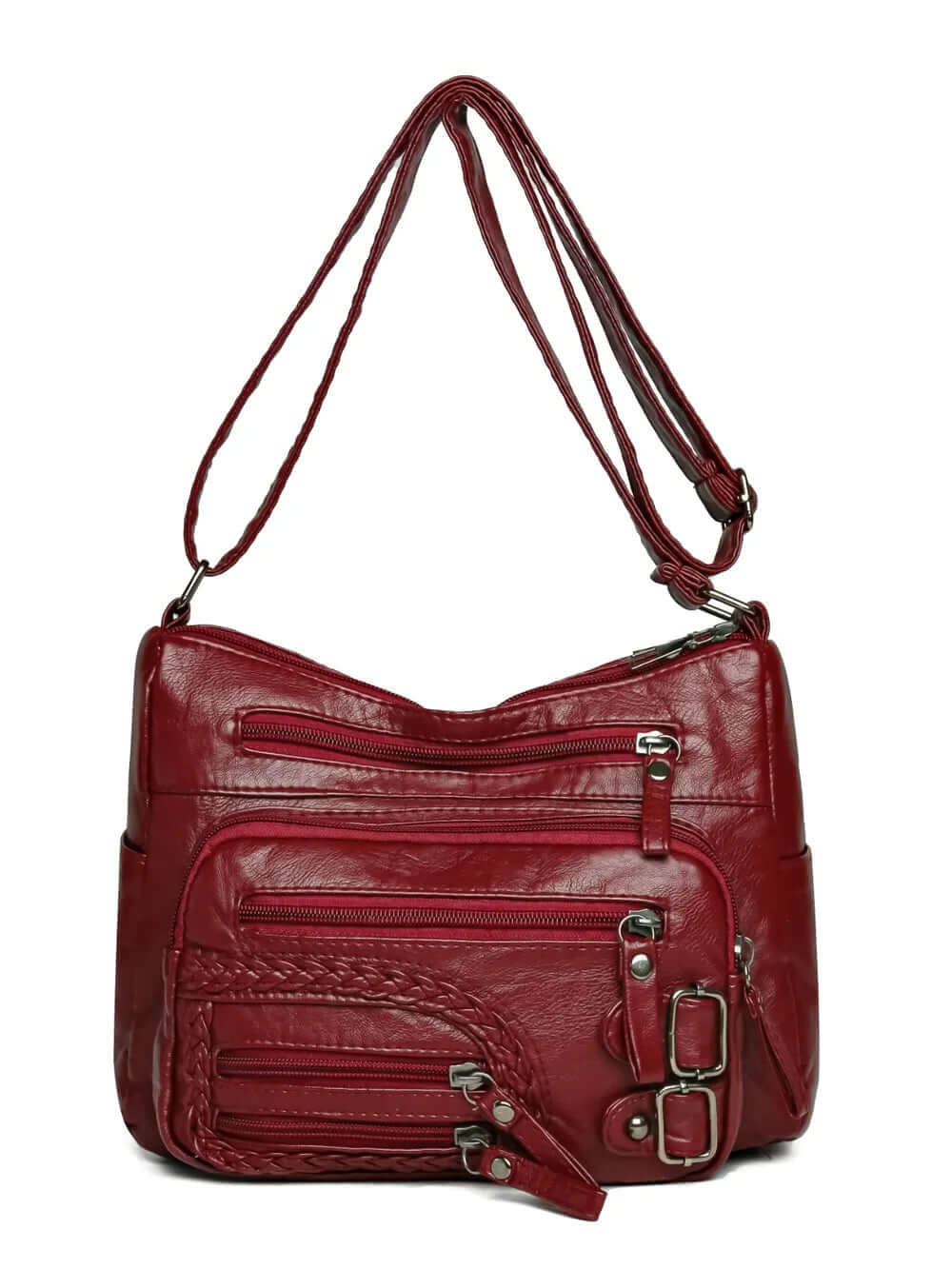 Multi Pockets PU Leather Shoulder Bag eprolo