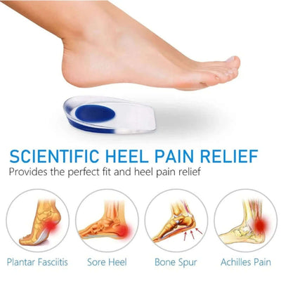 1pair Soft Silicone Gel Lnsoles Men Women TransparentRelieve Foot Pain Heel Lnsoles Foot Massager CareShoe Pad Foot Care Tool eprolo