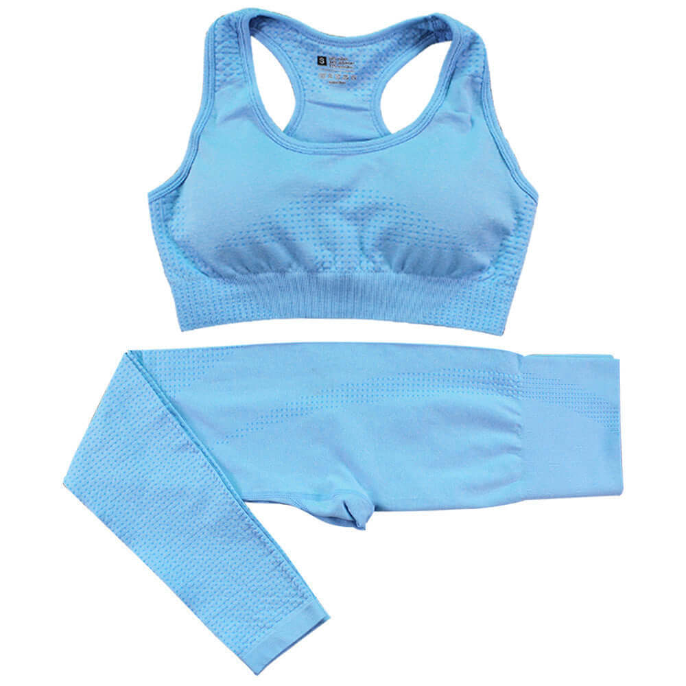 2PCS Seamless Yoga Set Women Tracksuit High Waist Leggings Workout Sportswear Gym Clothing Fitness Crop Top Sports Suits Gym Set eprolo