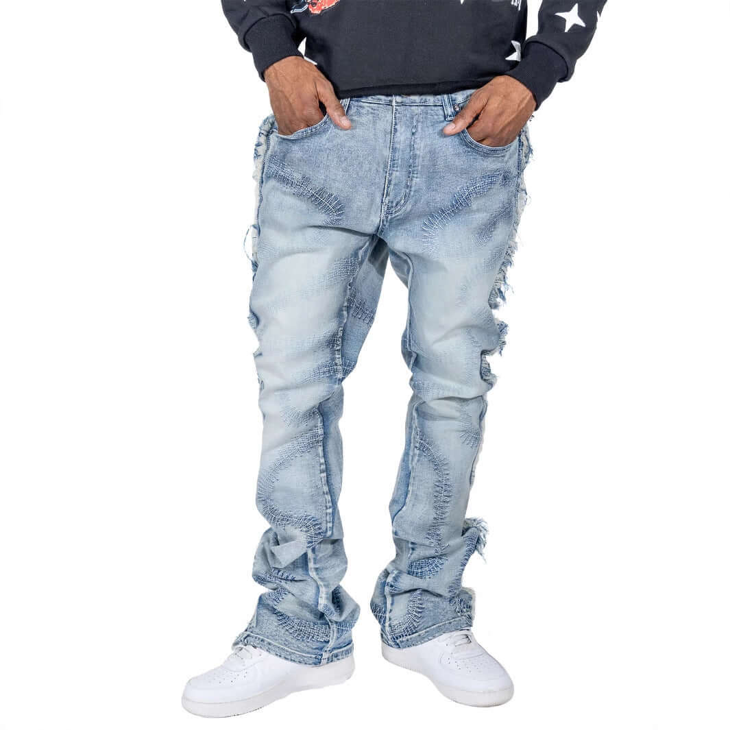 Men's Trousers Slightly Stretch Embroidered Jeans eprolo