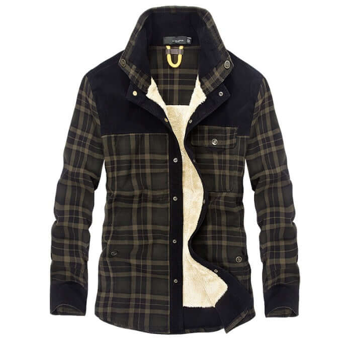 Winter Jacket Men Thicken Warm Fleece Jackets Coats Pure Cotton Plaid Jacket Military Clothes Astrazona