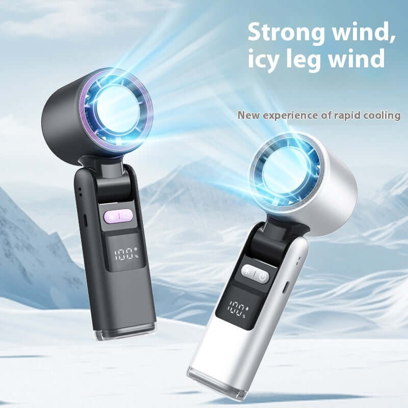 Turbos Chilled Ice Sensation Cold fan Super Mini Turbos Speed Fan USB Powered Digital Display For Outdoor Camping Travel eprolo