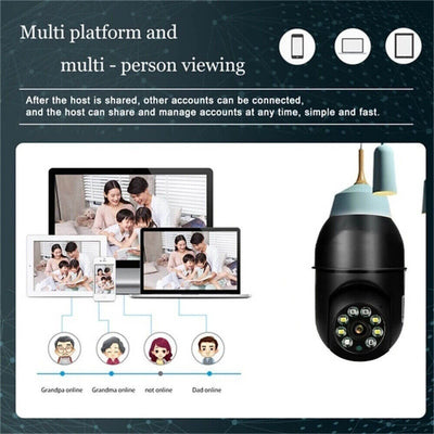 E27 Light Bulb 1080P IP Camera 5G Wi-Fi Night Smart Home Wireless Security eprolo