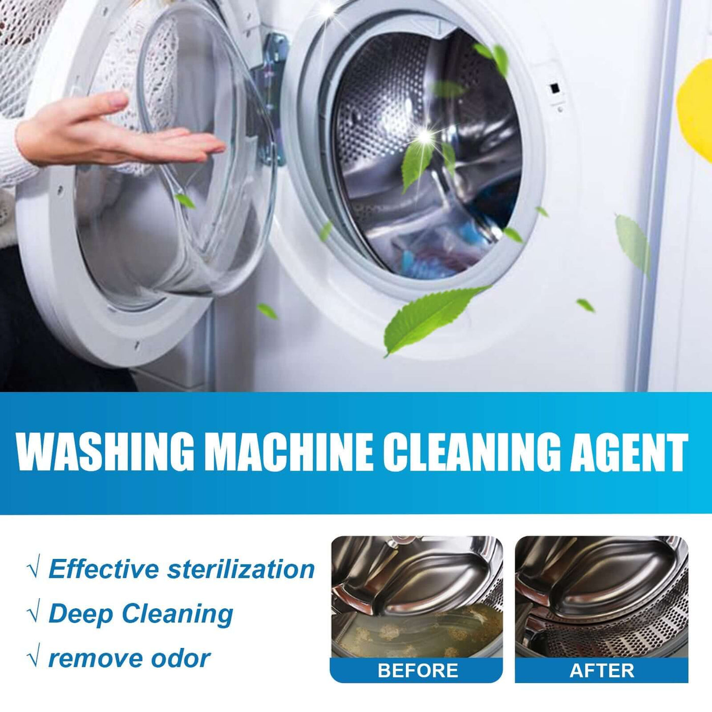 Washing Machine Cleaner, Washing Machine Tank Automatic Drum Liner Dirt Cleaning Sheet eprolo