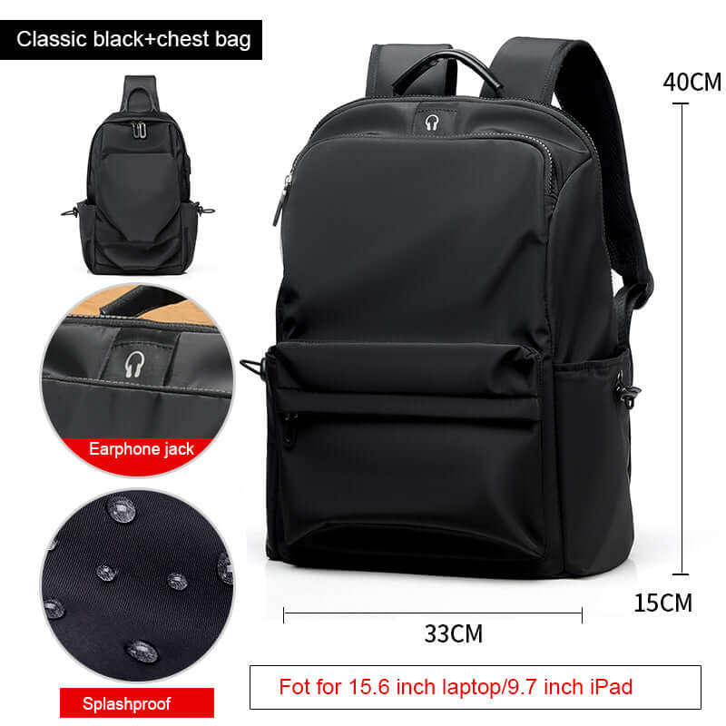 Fashion Simple Travel Bag Trendy Cool Male College Student Computer School Bag eprolo