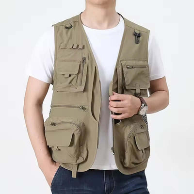 Men’s Summer Tactical Vest: 14-Pocket, Mesh, Ideal for Hiking, Fishing, Photography & Work eprolo