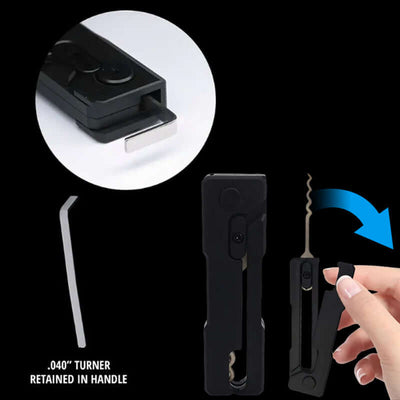 Essential stainless - steel multi - tool: quick - flip grav pick, door keys, lock rake. Durable. eprolo