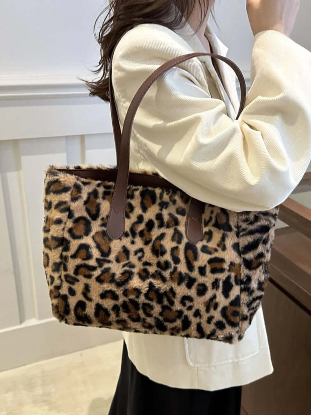 Leopard Fluff Tote Bag eprolo