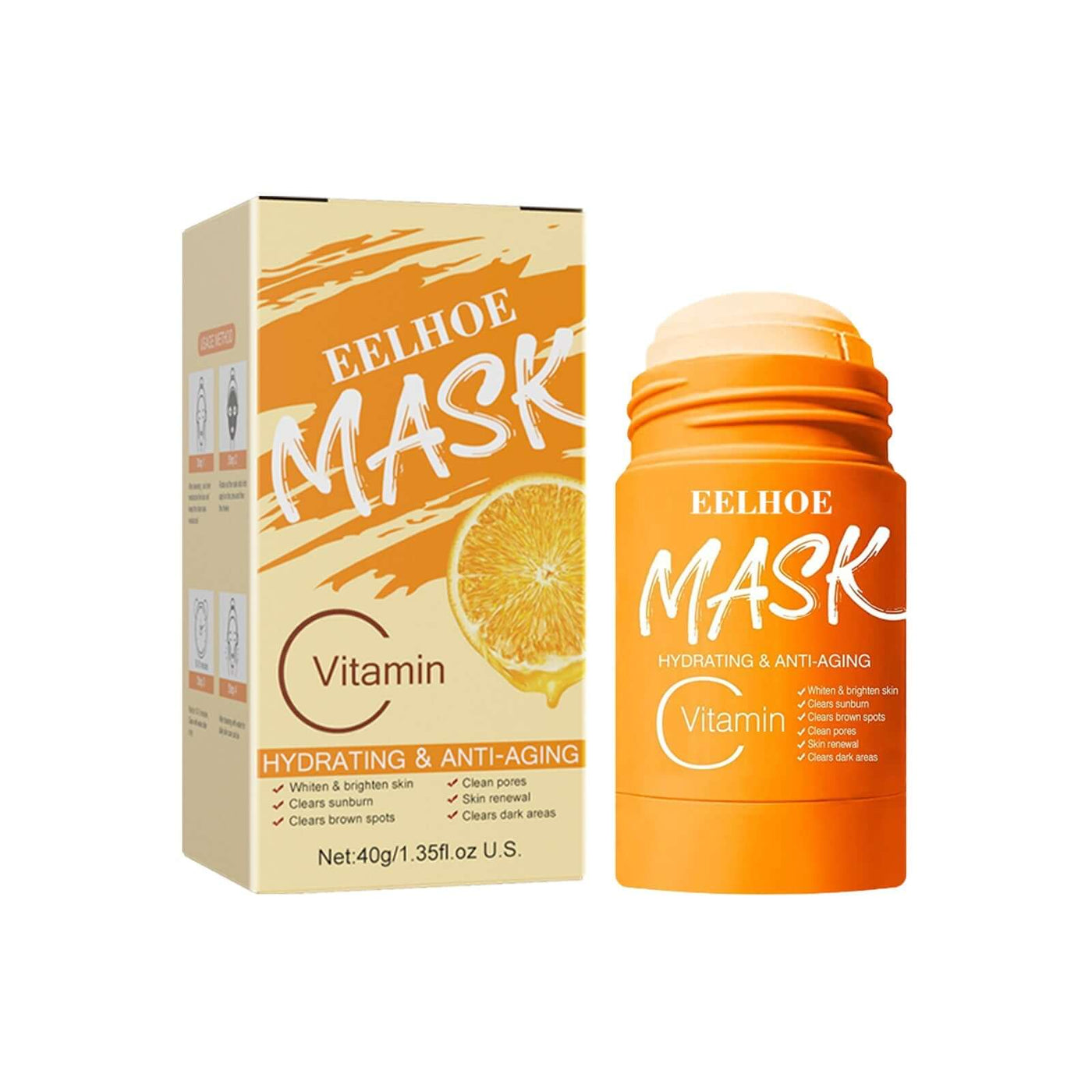Green Tea And Eggplant Solid Mask, Facial Deep Cleansing, Moisturizing And Firming Skin Smear Mud Mask Stick eprolo