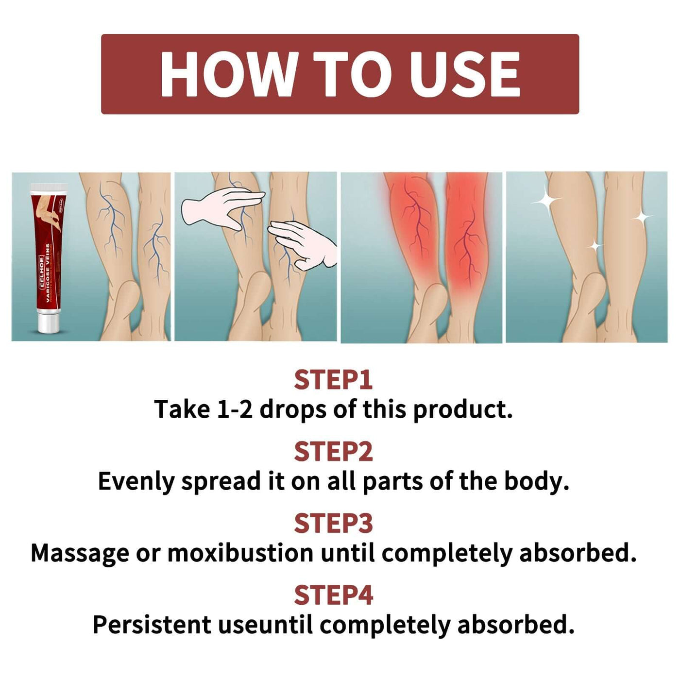 Venous Massage Varicose Cream, Relieves Bulging Leg Blood Vessels And Swollen Leg Earthworm Venous Massage Cream eprolo