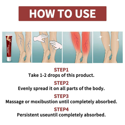 Venous Massage Varicose Cream, Relieves Bulging Leg Blood Vessels And Swollen Leg Earthworm Venous Massage Cream eprolo