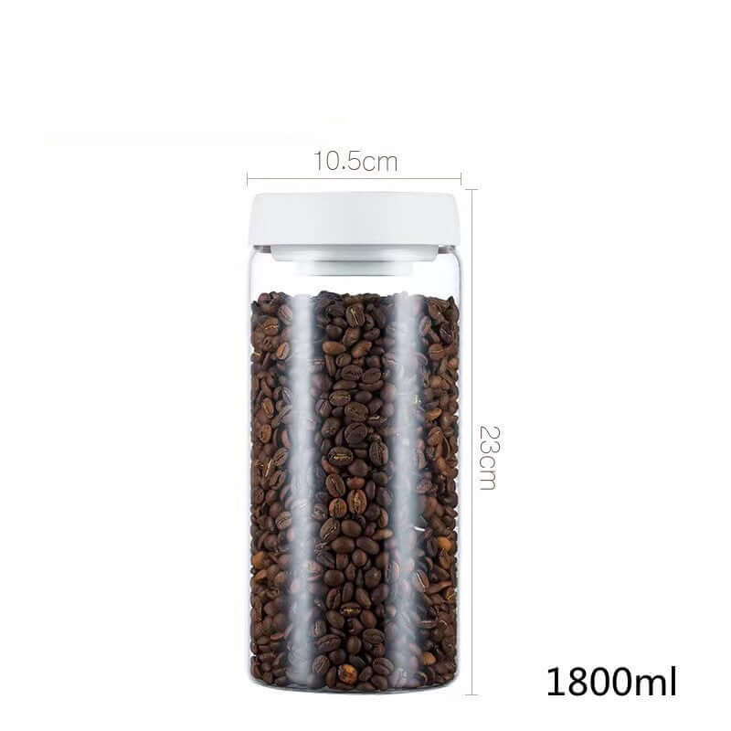 Vacuum Sealed Jug Set Black Coffee Beans Glass Airtight Canister Kitchen Food Grains Candy Keep Good Storage Jar Set Kitchen Gadgets eprolo