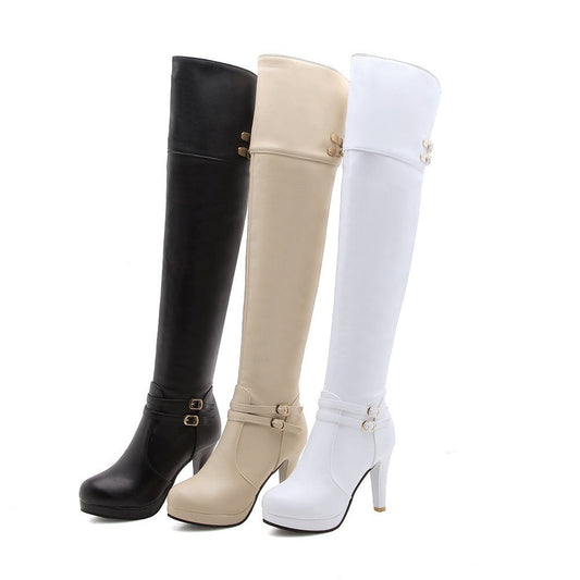 European And American Sexy Wine Cup Heel High Heel Waterproof Platform Plus Size Over The Knee Boots eprolo