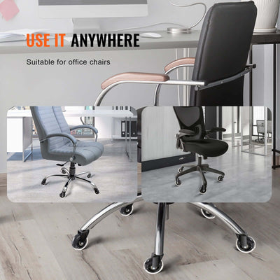 VEVOR heavy-duty caster wheels for office chairs, safe for hardwood and carpet