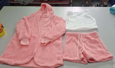 3pcs Womens Clothing Long Sleeve Crop Tank Top And Drawstring Shorts Pajama Set eprolo